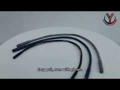 Ein genauerer Blick: Kleidung Schwarzes flaches Baumwollband Schnur mit beiden Enden Silikontropfen