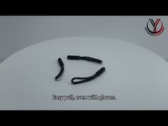 Ein genauerer Blick: Reißverschlussschieber aus TPU-Kunststoff mit erhabenem 3D-Logo, Reißverschlussschieber aus OEKO-Gummi