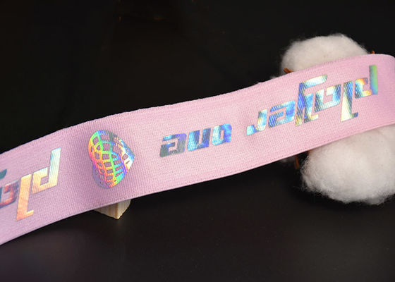 Elastisches Band des gewebten Materials der Kleiderhosen-30mm mit glänzendem TPU-Drucklogo