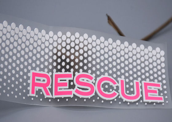 Klares weißes Silikon Dots Screen Printed Patches Custom Logo For Garments TPU