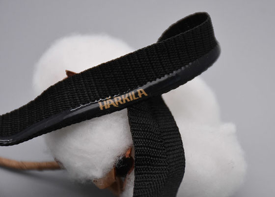 Polyester fertigte 1.5cm gleiten nicht elastisches Band mit Drucksilikon-Logo besonders an