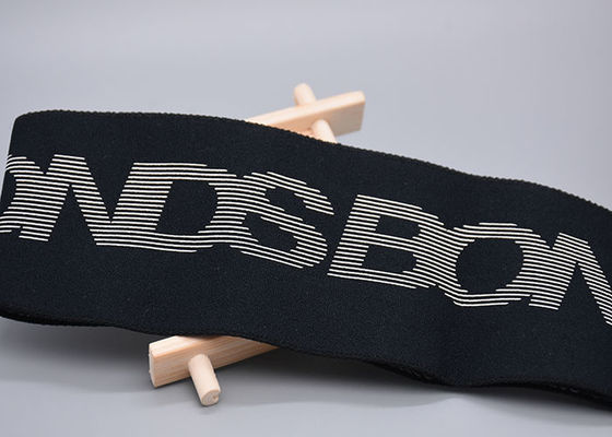 Doppeltes versah Baumwollgummiband-Band-Drucksilikon 100% Logo For Garments mit Seiten