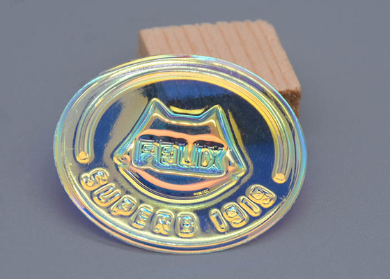 Transparente Regenbogen-Kleiderflecken-Gewohnheit prägte Logo 3D PVC-Film-Material