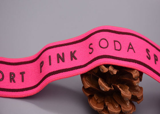 Waschbares Kleideraufkleber-Polyester-Gummiband-Band mit kundenspezifischem Silikon Logo Printed