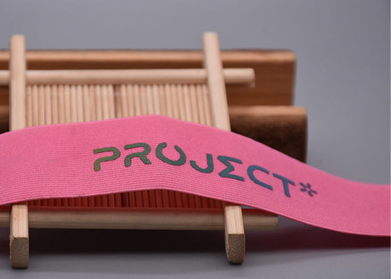 Kleiderkundenspezifisches Polyester-Gummiband-Band mit buntem Wärmeübertragungs-Logo